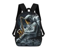 sinyumoney Astronaut Playing Saxophone on The Moon Sac À Dos Scolaire Pour Enfants, Imprimé En 3D, Sac À Dos Tendance Pour Garçons, Élèves Du Primaire Et Du Collège 17inch