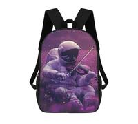 sinyumoney Astronaut Playing Violin in Space-2 Sacs À Dos Scolaires Pour Garçons Et Filles, Sacs À Dos Décontractés Pour Le Sport, Sacs À Dos De Grande Capacité Pour L'école Primaire 17inch