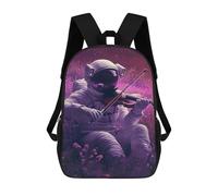 sinyumoney Astronaut Playing Violin in Space-3 Sac À Dos Scolaire Imprimé En 3D Pour Enfants, Sac À Dos De Voyage, Sac Tendance Et Décontracté Pour Écoliers 17inch