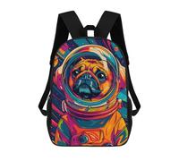 sinyumoney Astronaut Pug Space Animal Sacs À Dos, Sac À Dos Enfant, Sac D'école, Sac À Dos De Voyage Imprimé En 3D, Accessoire De Mode, Sac À Dos Imperméable Pour Enfants 17inch