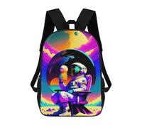 sinyumoney Astronaut Relaxing with Beer Sac À Dos Scolaire Pour Enfants 17 Pouces, Sac À Dos Décontracté Pour Les Voyages, Grand Sac À Dos De Jour Pour Garçons Et Filles 17inch
