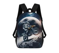 sinyumoney Astronaut Riding Motorbike Sac À Dos Pour Enfants, Impression 3D, Sac D'école Pour Garçons Et Filles, Sac À Dos Tendance Et Décontracté Pour Écoliers 17inch