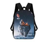 sinyumoney Astronaut Roasting Marshmallows on A Floating Rock Sacs À Dos Pour Enfants, Cartables Imprimés En 3D, Sacs À Dos Pour Élèves Du Primaire Et Du Collège (garçons Et Filles) 17inch