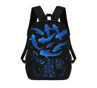 sinyumoney Astronaut Shark Whale Sac À Dos Scolaire Pour Enfants Imprimé En 3D, Idéal Pour Les Voyages Et Les Lectures, Pour Les Garçons Et Les Élèves Du Primaire 17inch