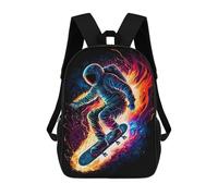 sinyumoney Astronaut Skateboarder in Flames Sac À Dos Scolaire Imprimé En 3D Pour Garçons Et Filles, Sac À Dos Pour Enfants, Sac De Voyage 17inch