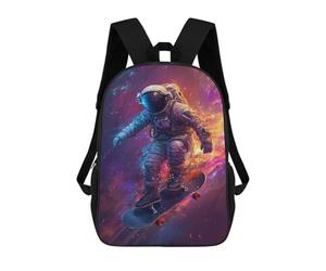 sinyumoney Astronaut Skateboarding in Space Sacs À Dos Pour Enfants 17inch Sac À Dos Scolaire, Sac D'école Imprimé En 3D Pour Garçons, Élèves Du Primaire Et Du Collège