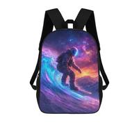 sinyumoney Astronaut Snowboarding in Space-2 Sac À Dos Enfant, Cartable, Sacs À Dos Scolaires Imprimés En 3D Pour Élèves Du Primaire Et Du Collège, Cadeau D'anniversaire Pour Adolescents 17inch