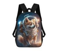 sinyumoney Astronaut Space Corgi Dog Sac À Dos Enfant, Cartable Imprimé En 3D Pour Garçons Et Adolescents 17inch