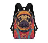 sinyumoney Astronaut Space Pug Animal Sacs À Dos Pour Enfants, Cartables Imprimés En 3D, Sacs À Dos Pour Élèves Du Primaire Et Du Collège (garçons Et Filles) 17inch