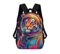 sinyumoney Astronaut Space Tiger Sac À Dos Scolaire Enfant Tendance Et Décontracté, Sac À Dos Imprimé En 3D Pour Garçon, Grand Sac À Dos 17inch
