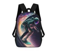 sinyumoney Astronaut Surfing Cosmic Wave -1 Sac À Dos Scolaire Pour Enfants, Imprimé En 3D, Pour Garçons, Élèves Du Primaire Et Du Collège 17inch