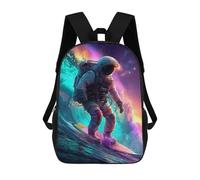 sinyumoney Astronaut Surfing in Space -2 Sacs À Dos, Sac À Dos Enfant, Sac D'école, Sac À Dos De Voyage Imprimé En 3D, Accessoire De Mode, Sac À Dos Imperméable Pour Enfants 17inch