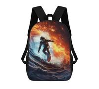 sinyumoney Astronaut Surfing in Space -4 Sac À Dos Imprimé Pour Enfants, Sac D'école, Sac De Voyage Pour Adultes Et Enfants 17inch
