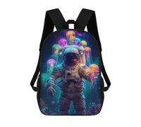 sinyumoney Astronaut with Jellyfish in Space Sac À Dos En Peluche À Motif Dessin Animé, Sac À Dos 3D Pour Enfants, Idée Cadeau D'anniversaire Pour Garçons Et Filles 17inch