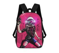 sinyumoney Astronaut with Pixelated Helmet Sac À Dos Scolaire Pour Enfants, Imprimé En 3D, Pour Garçons, Élèves Du Primaire Et Du Collège 17inch