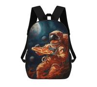 sinyumoney Astronaut With Pizza Space Sac À Dos Enfant Fille 3D, Sac D'école, Sac À Dos Pour Tout-petits, Sac À Dos Décontracté, Sac À Livres Tendance 17inch