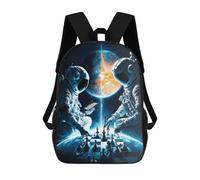sinyumoney Astronauts Playing Chess in Space Sacs À Dos Décontractés Pour Enfants, Sacs D'école Pour Adolescents, Filles Et Garçons, Sacs À Dos Pour Livres 17inch