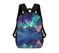 sinyumoney Aurora Borealis Mountain Landscape Sacs À Dos Pour Enfants, Sac D'école Imprimé En 3D, Cartable Pour Enfants, Sac De Voyage, Sac À Dos Garçon Fille, Sac D'école Pour Enfants 17inch