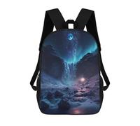 sinyumoney Aurora Borealis Over Frozen Waterfall Sac À Dos Scolaire Pour Enfants Imprimé En 3D, Idéal Pour Les Voyages Et Les Livres 17inch