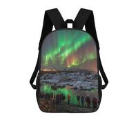 sinyumoney Aurora Borealis Over Icebergs Sacs À Dos Tendance Imprimés En 3D 17inch Sac D'école Décontracté Pour Enfants, Garçons, Élèves Du Primaire Et Du Collège