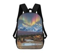 sinyumoney Aurora Borealis Over Mountains Sac À Dos Imprimé 3D Pour Enfants, Sac À Dos Léger Pour Écoliers Et Écoliers, Sac À Goûter Pour La Crèche 17inch