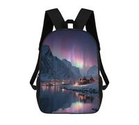 sinyumoney Aurora Borealis Reflections-22 Sacs À Dos Imprimés En 3D Pour Enfants, Sacs D'école Tendance Pour Garçons, Élèves Du Primaire Et Du Collège 17inch