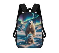 sinyumoney Aurora Crowned Polar Bears Sacs À Dos Scolaires Pour Enfants, Sac D'école Imprimé En 3D Pour Garçons, Élèves Du Primaire Et Du Collège 17inch