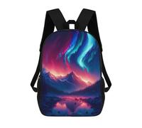 sinyumoney Aurora Mountain Reflections Sac À Dos Scolaire Enfant Tendance Et Décontracté, Sac À Dos Imprimé En 3D Pour Garçon, Grand Sac À Dos 17inch