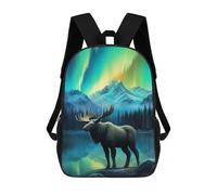 sinyumoney Aurora Stag Deer Northern Sac À Dos Enfant Fille 3D, Sac D'école, Sac À Dos Pour Tout-petits, Sac À Dos Décontracté, Sac À Livres Tendance 17inch