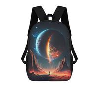 sinyumoney Aurora Sunset Mountain Sac à dos pour enfants, sac à dos d'école, sac à dos d'écolier imprimé en 3D pour garçons et filles, Mystical Dawn Oasis, 17"
