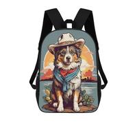 sinyumoney Australian Shepherd Cowboy Sacs À Dos Imprimés En 3D Pour Enfants, Sacs D'école Tendance Pour Garçons, Sacs De Voyage, Sacs Scolaires Pour Élèves Du Primaire 17inch