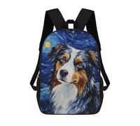 sinyumoney Australian Shepherd Night Sac À Dos Imprimé En 3D Pour Enfants, Sac À Dos Scolaire, Sac À Dos De Voyage Pour Enfants, Sac À Livres Grande Capacité, Sac À Dos Pour Enfants 17inch
