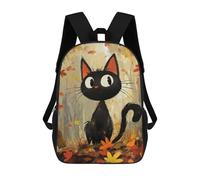 sinyumoney Autumn Cat Art Sacs À Dos Pour Enfants, Cartables, Sacs À Dos Scolaires Imprimés En 3D, Sacs À Dos De Voyage Tendance Pour Enfants (primaire, Collège) 17inch