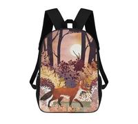 sinyumoney Autumn Fox Forest Sac À Dos De Voyage Pour L'université, Sac À Dos Pour Le Campus, Les Voyages Et Les Sports De Plein Air 17inch