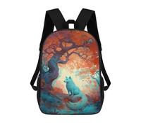 sinyumoney Autumn Fox in Forest-3 Sacs À Dos Imprimés En 3D Pour Enfants 17inch Sacs À Dos Tendance Et Décontractés Pour La Journée, Sacs De Voyage, Sacs À Dos D'extérieur Pour Garçons Et Filles