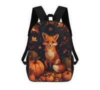 sinyumoney Autumn Fox Pumpkins Sac À Dos Enfant, Cartable, Sacs À Dos Scolaires Imprimés En 3D Pour Élèves Du Primaire Et Du Collège, Cadeau D'anniversaire Pour Adolescents 17inch