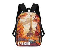 sinyumoney Autumn in Paris Sac À Dos Scolaire Pour Filles Et Garçons, Grande Capacité, Léger, Pour Enfants Et Étudiants 17inch