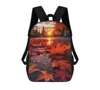 sinyumoney Autumn Leaves in Puddle Sacs À Dos Scolaires Pour Enfants, Sac D'école Tendance, Sac D'école Imprimé En 3D Pour Garçons, Élèves Du Primaire Et Du Collège 17inch