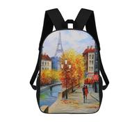 sinyumoney Autumn Paris Sac À Dos Enfant Tendance Et Amusant, Sac À Dos Pour Garçons Et Adolescents, Sac D'école Imprimé En 3D Pour Garçons 17inch