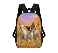 sinyumoney Autumn Puppies in Field Sacs À Dos Tendance Imprimés En 3D 17inch Sac D'école Décontracté Pour Enfants, Garçons, Élèves Du Primaire Et Du Collège