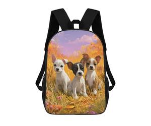 sinyumoney Autumn Puppies in Field Sacs À Dos Tendance Imprimés En 3D 17inch Sac D'école Décontracté Pour Enfants, Garçons, Élèves Du Primaire Et Du Collège