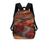 sinyumoney Autumn Road Through Hills Sac À Dos Enfant Imprimé En 3D, Sac D'école Pour Garçons, Sac À Dos Cool Et Décontracté, Sac À Dos Amusant Pour Enfants Et Adolescents 17inch