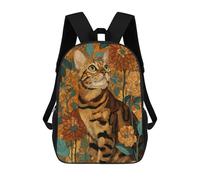sinyumoney Autumnal Cat Garden Artwork Sacs À Dos Pour Enfants, Sac À Dos Scolaire Imprimé En 3D Pour Enfants, Sac À Dos De Voyage, Sac À Livres Pour Enfants 17inch Sac D'école