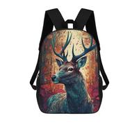 sinyumoney Autumnal Deer Portrait Sac À Dos Pour Garçons Et Adolescents, Sacs À Dos Pour Filles, Sacs À Dos Pour Tout-petits, Sacs À Livres Pour L'école Primaire Et Le Collège 17inch