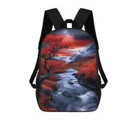 sinyumoney Autumnal Mountain Stream Sac À Dos Scolaire Imprimé En 3D Pour Garçons Et Filles, Sac À Dos Pour Enfants, Sac De Voyage 17inch