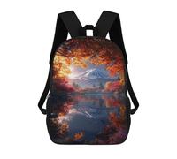 sinyumoney Autumnal Reflections on Fuji Lake Sac À Dos Scolaire Pour Enfants, 43 Cm (17 Pouces), Imprimé En 3D, Pour Garçons, Élèves Du Primaire Et Du Collège