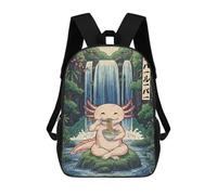 sinyumoney Axolotl Eating Ramen by Waterfall Sacs À Dos Pour Enfants, Cartables Imprimés En 3D, Sacs À Dos Pour Élèves Du Primaire Et Du Collège (garçons Et Filles) 17inch