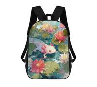 sinyumoney Axolotl in A Lily Pond Sacs À Dos Pour Enfants, Cartables, Sacs À Dos Scolaires Imprimés En 3D, Sacs À Dos De Voyage Tendance Pour Enfants (primaire, Collège) 17inch