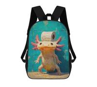 sinyumoney Axolotl with Toilet Paper Hat Sacs À Dos Imprimés En 3D Pour Enfants, Sacs D'école Tendance Pour Garçons, Élèves Du Primaire Et Du Collège 17inch