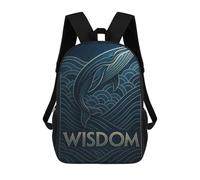 sinyumoney Azure Whale Wisdom Art Deco Sacs À Dos Pour Enfants, Cartables Imprimés En 3D, Sacs À Dos Pour Élèves Du Primaire Et Du Collège (garçons Et Filles) 17inch